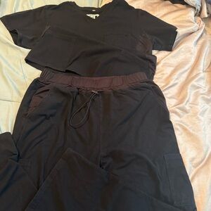 Benefit Black men’s scrubs Set top XL bottom L hospital work clinic comfy